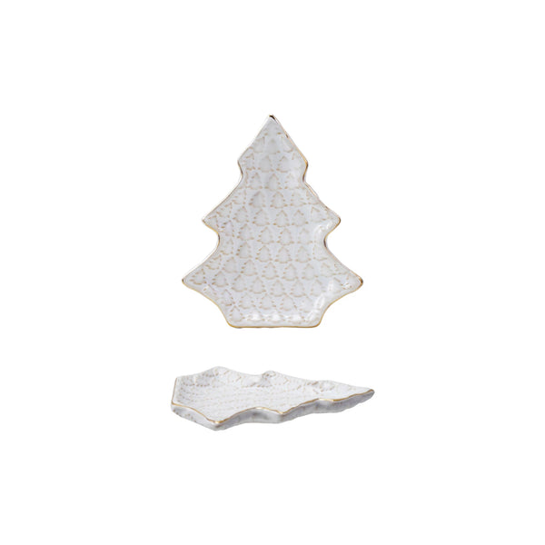 Stoneware Tree Shaped Plate