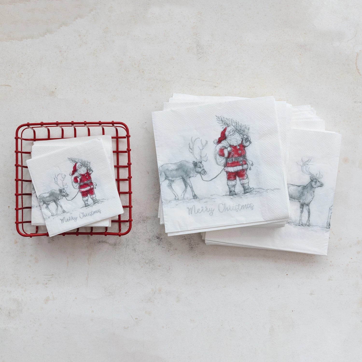 Metal Napkin Holder- Red