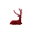 Flocked Resin Deer Sitting
