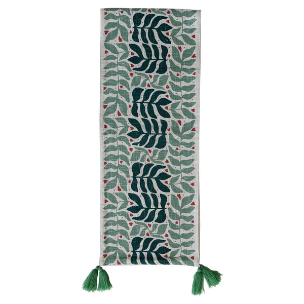 Table Runner w/ Seasonal Botanical Patter