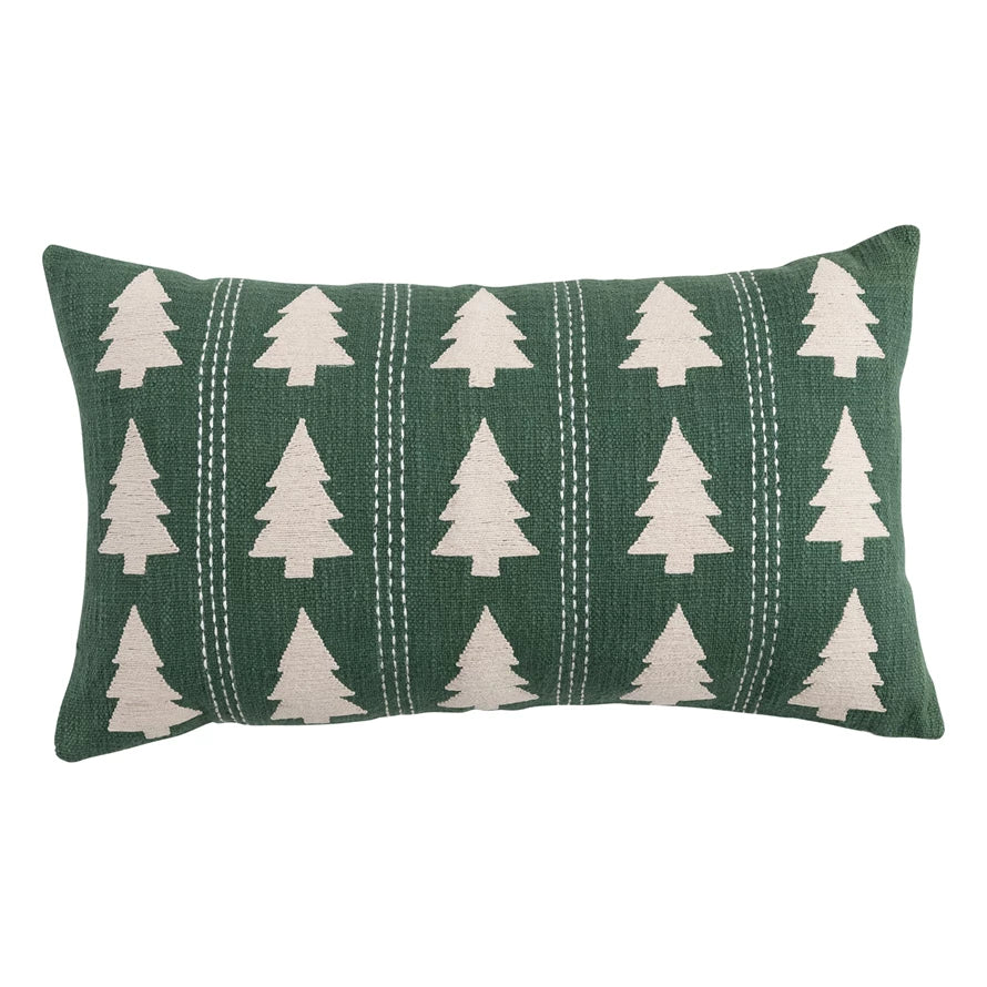 Slub Pillow w/ Tree Pattern