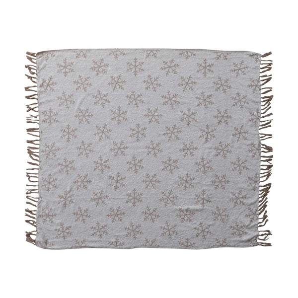 Snowflake Pattern Throw- Natural