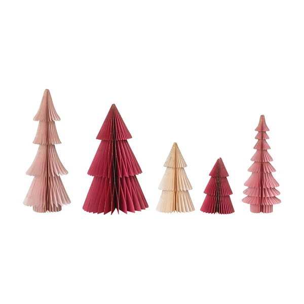 Handmade Folding Honeycomb Trees-Pinks