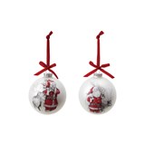 Glass Ornament w/ Santa & Reindeer