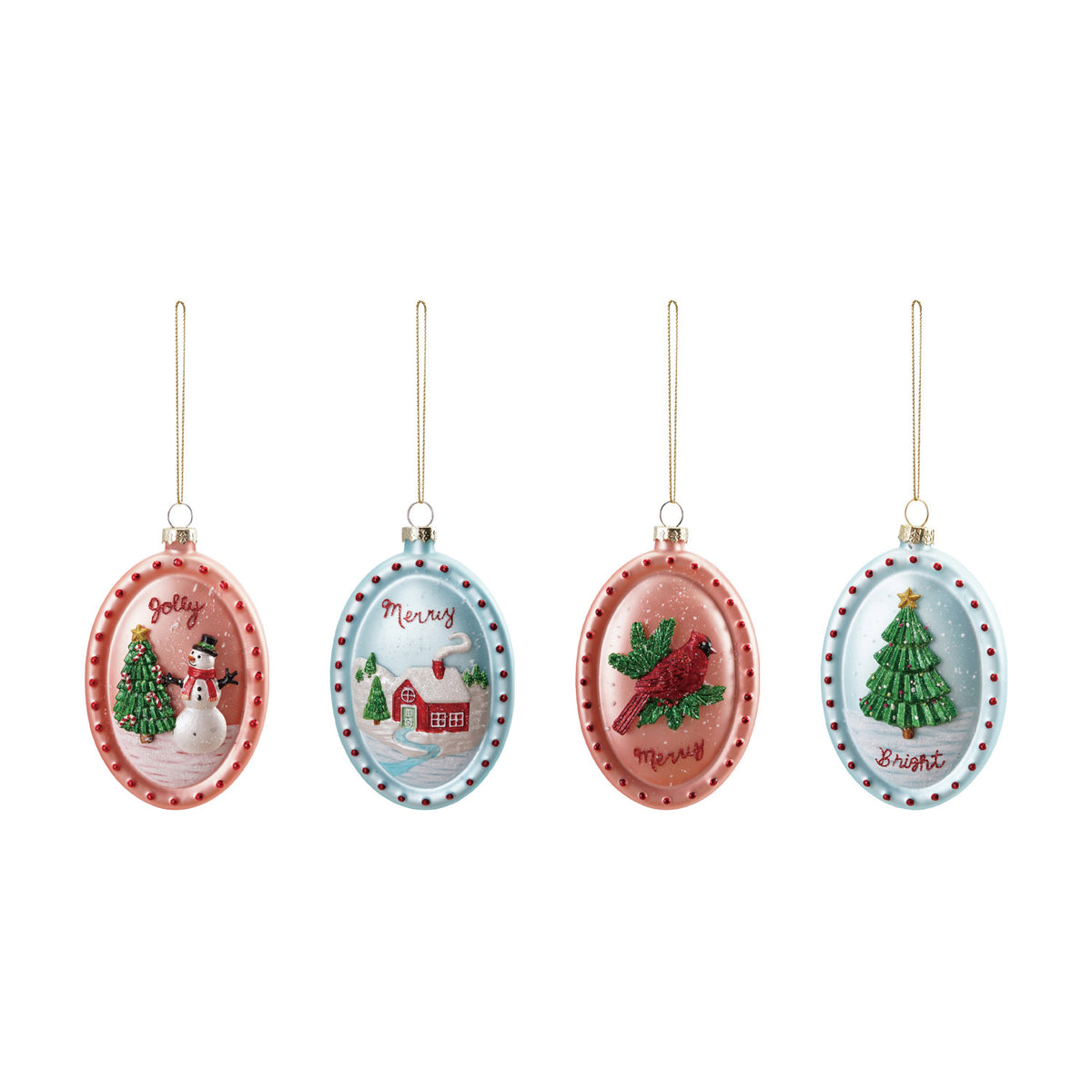 Hand-Painted Glass Word Ornament