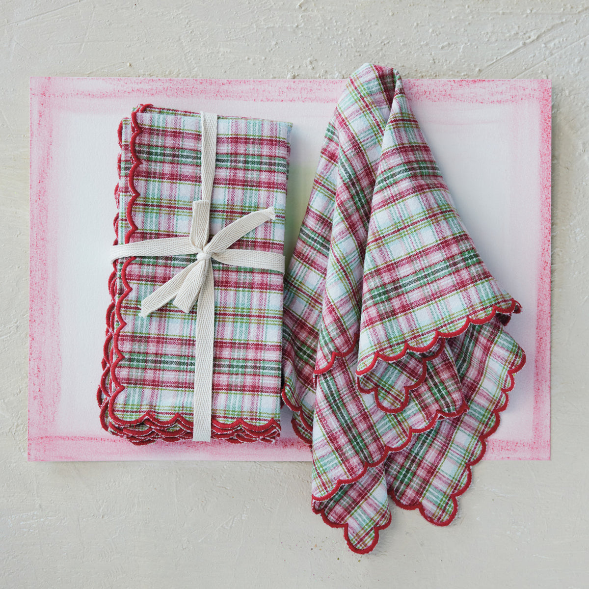 Holiday Plaid Cotton Napkins