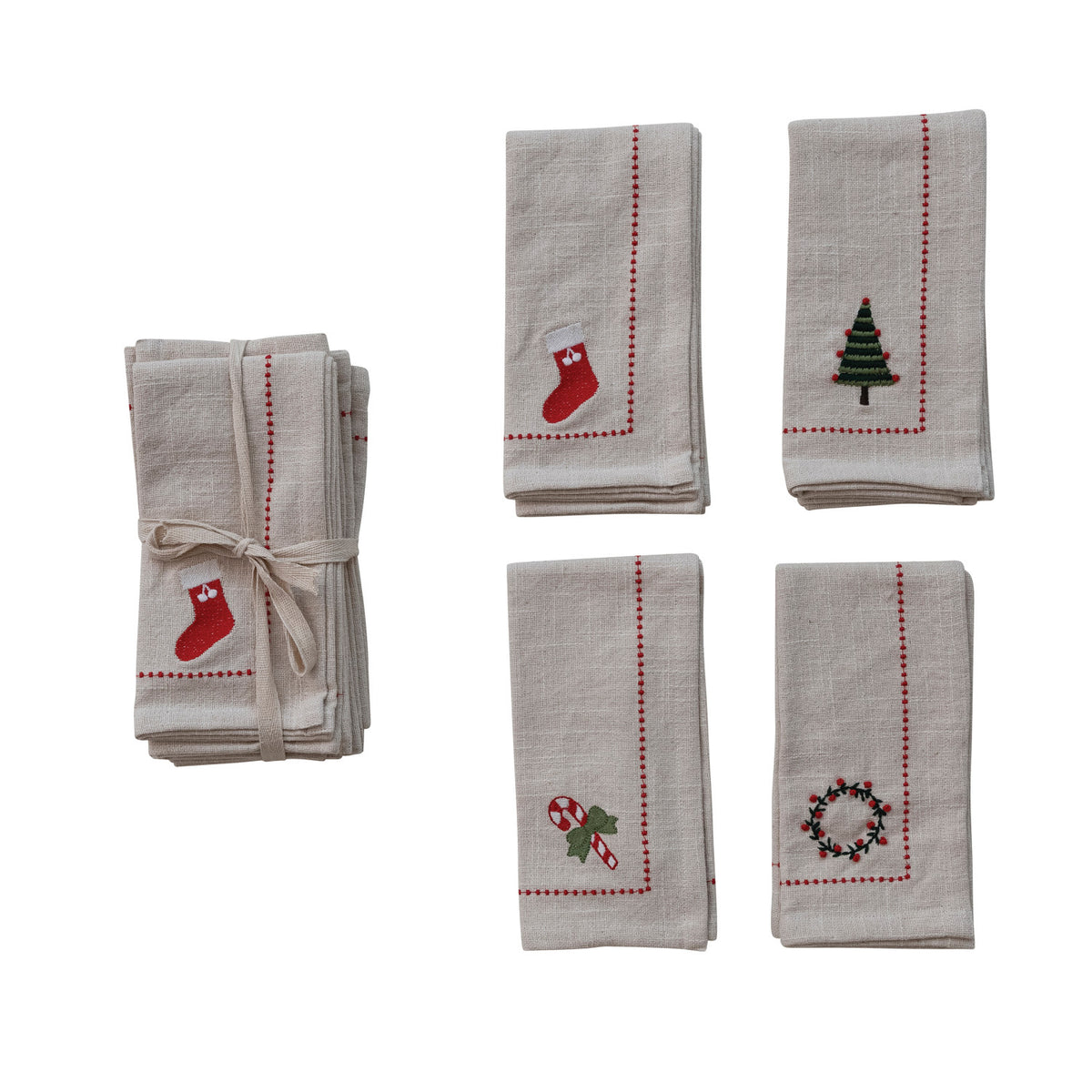 Embroidered Holiday Napkins