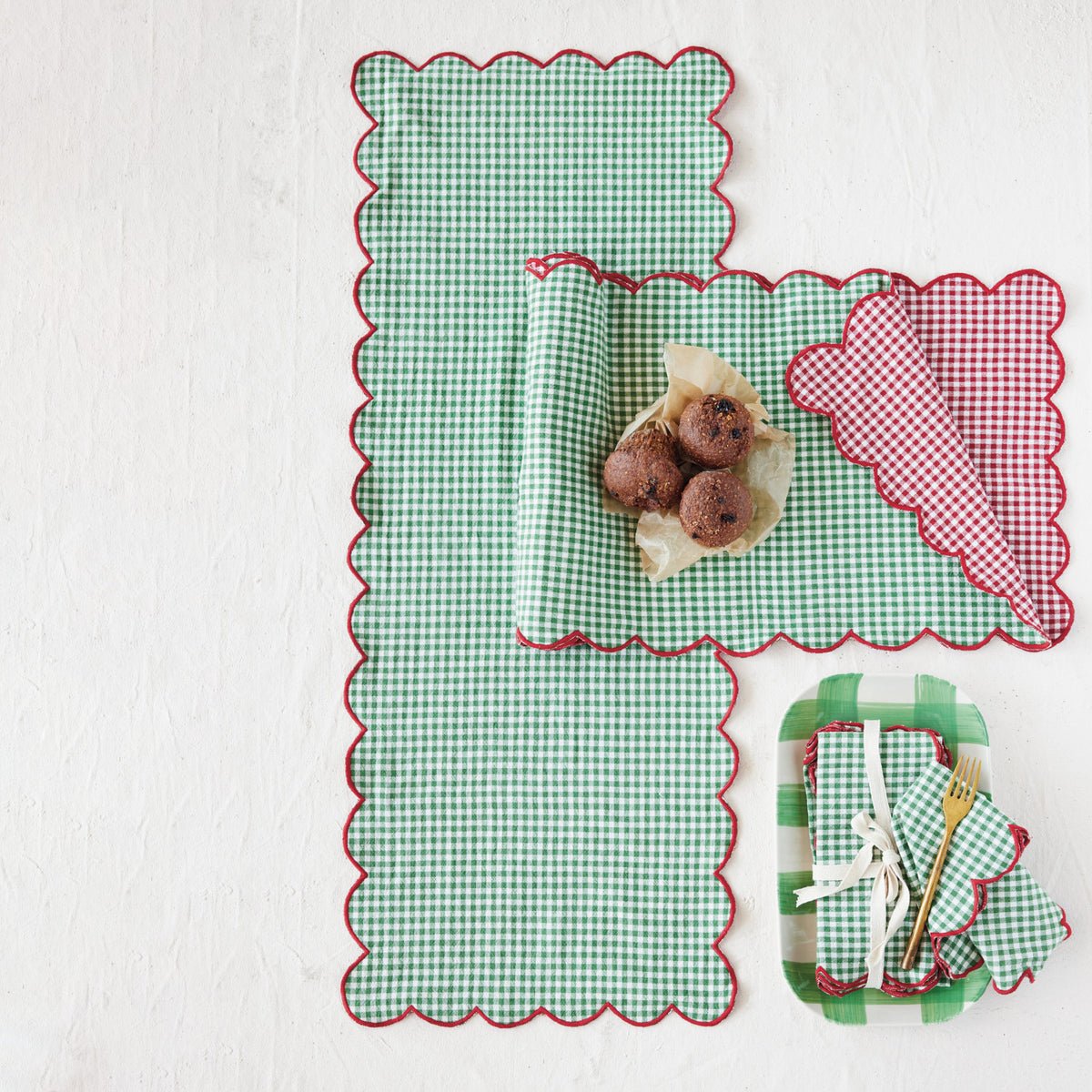 Reversible Gingham Runner