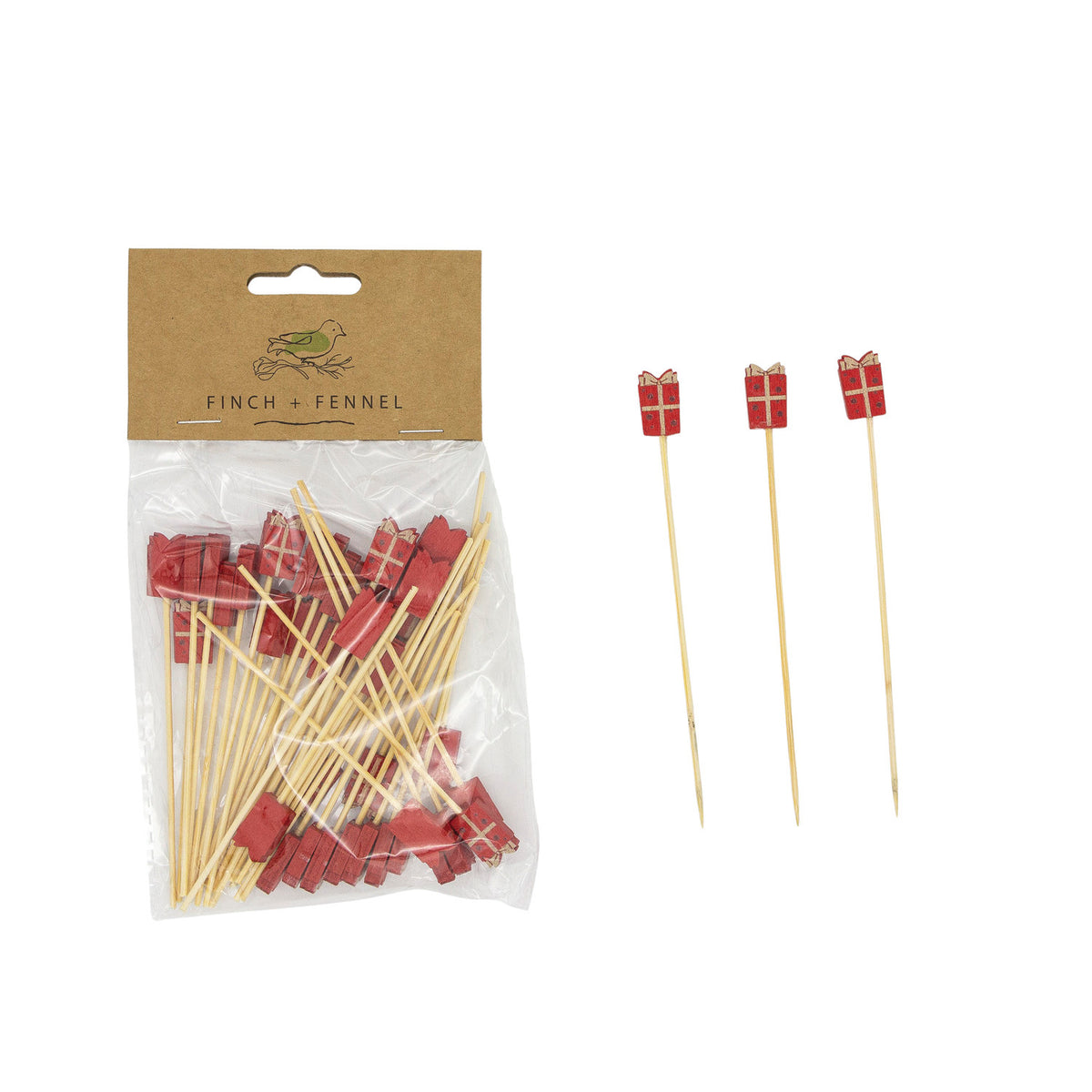Gift Shaped Bamboo Picks