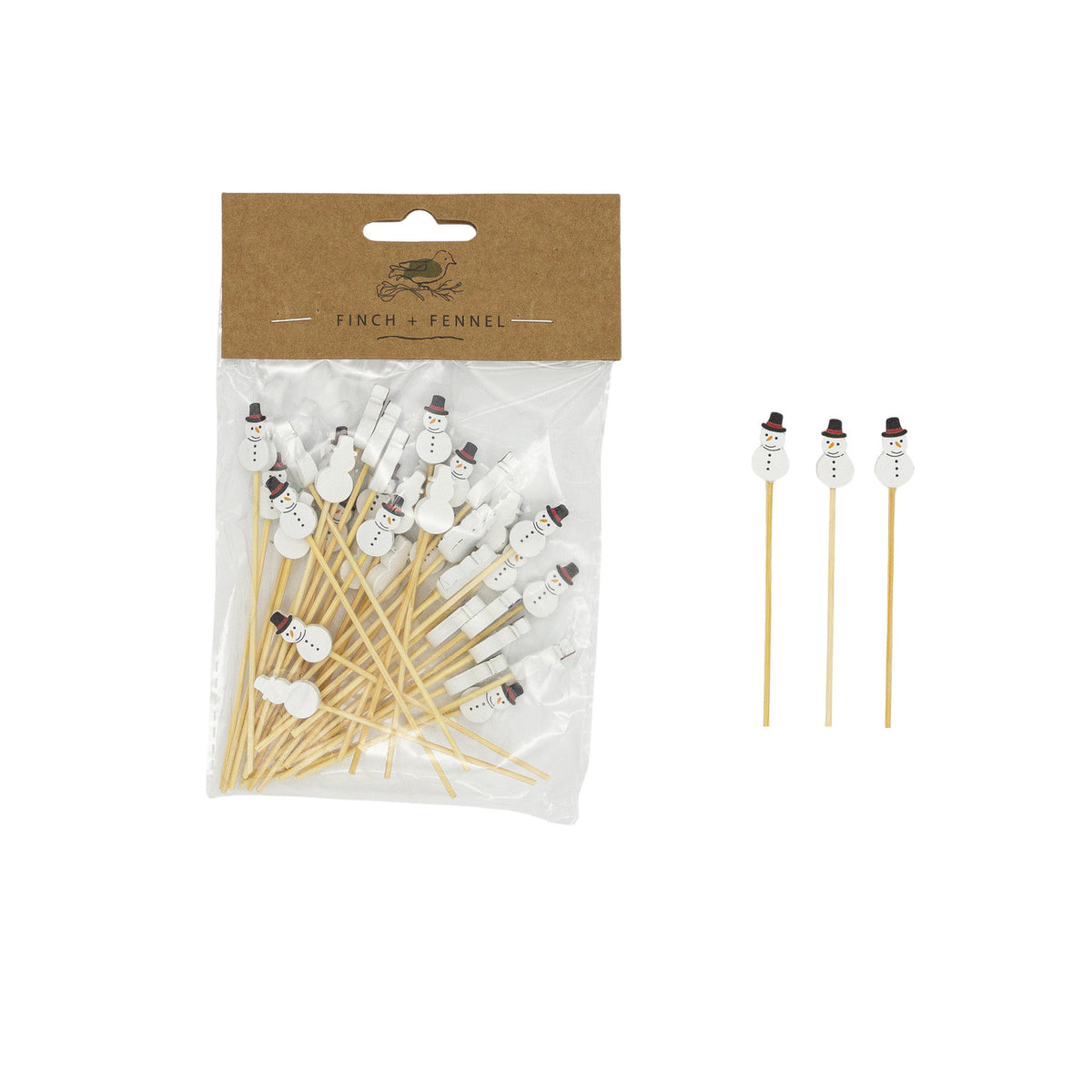 Bamboo Snowman Entertaining Picks
