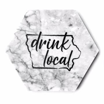 Cheers Ink Marble Drink Local Coaster