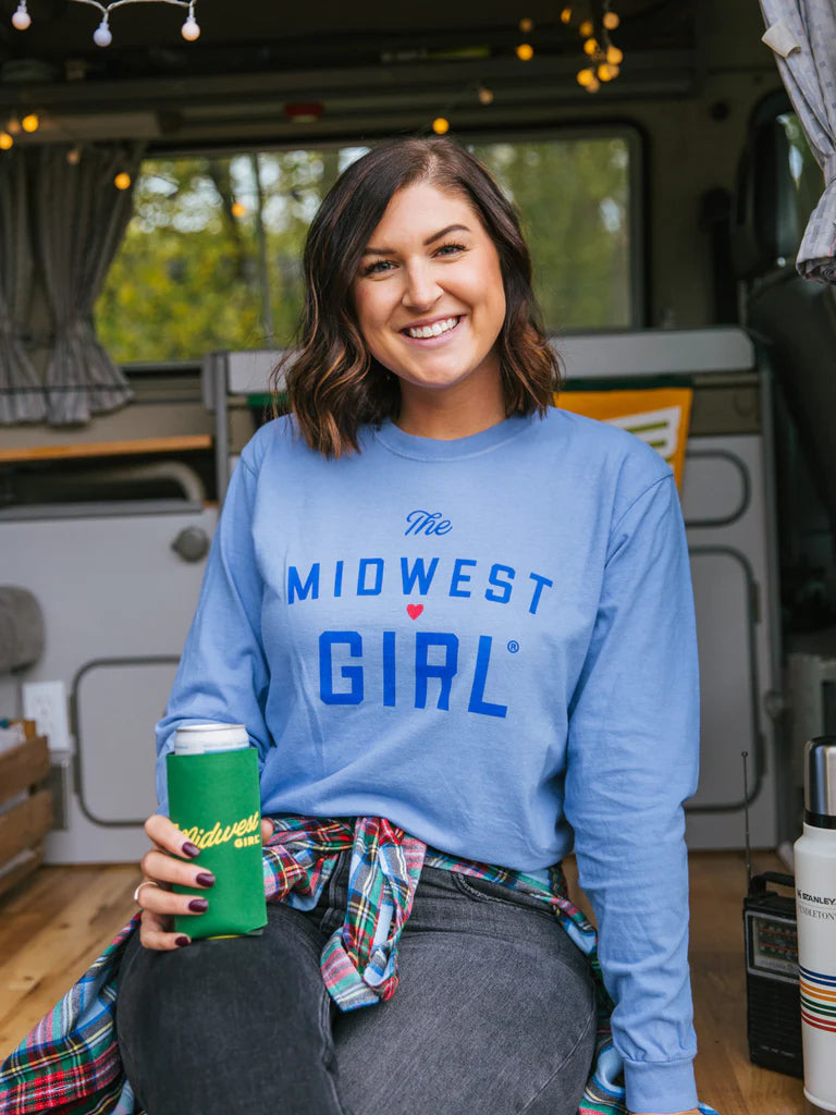 The Midwest Girl Point Of Beginning Long Sleeve Tee Denim