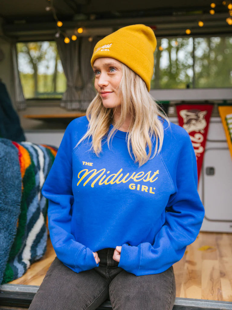The Midwest Girl Point of Beginning Crewneck Royal