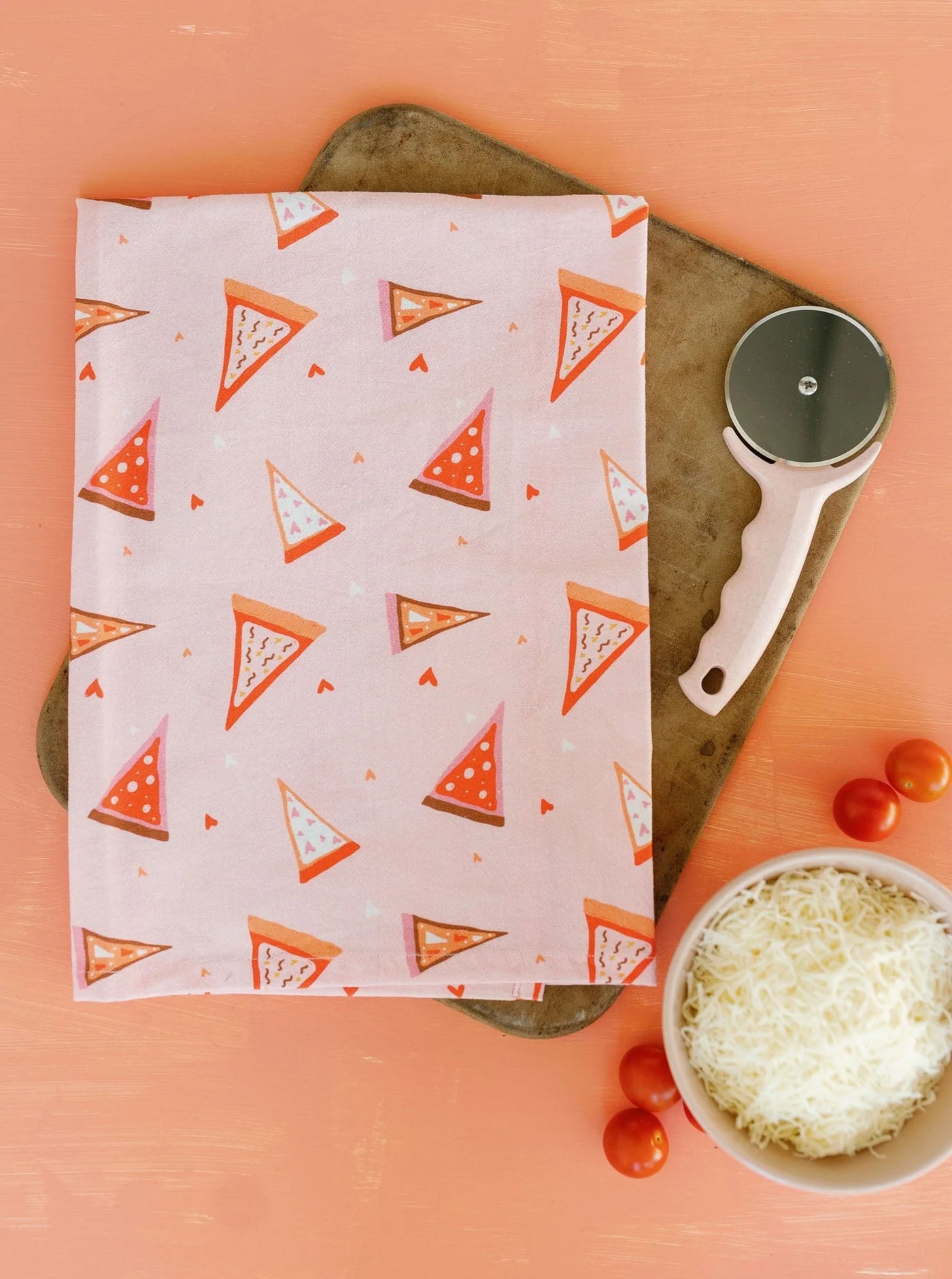 Doe A Deer Design Pizza Full Pattern Flour Sack Towel