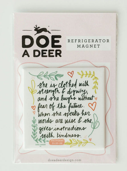 Doe A Deer Design Proverbs 31 Magnet