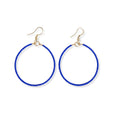Ink & Alloy Ruby Hoop Earrings- Blue
