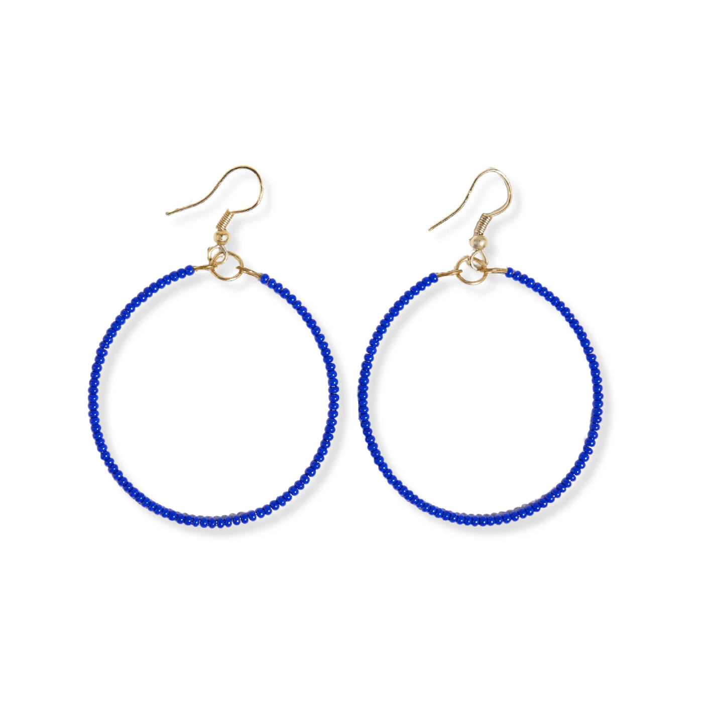 Ink & Alloy Ruby Hoop Earrings- Blue
