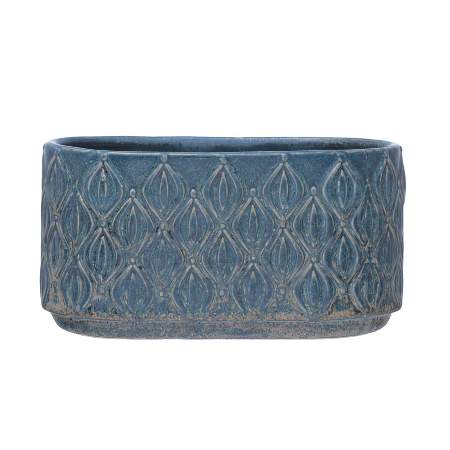 Stoneware Planter - Blue