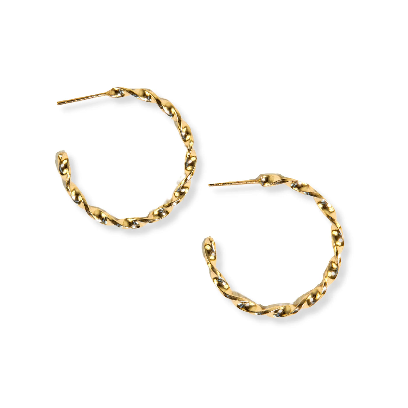 Ink & Alloy Gretchen Twisted Hoop Earrings -Brass