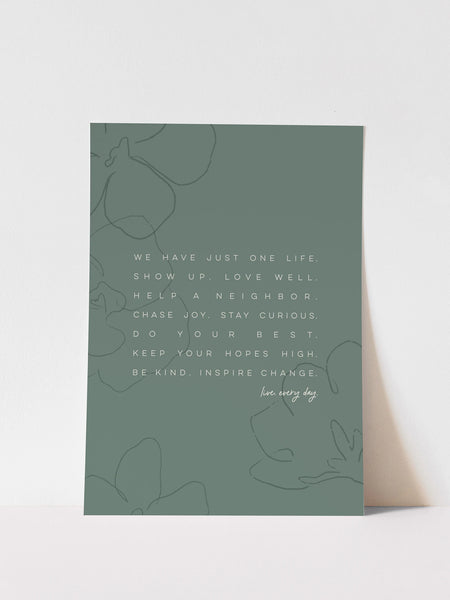 Storied Folk & Co. Live Everyday Art Print