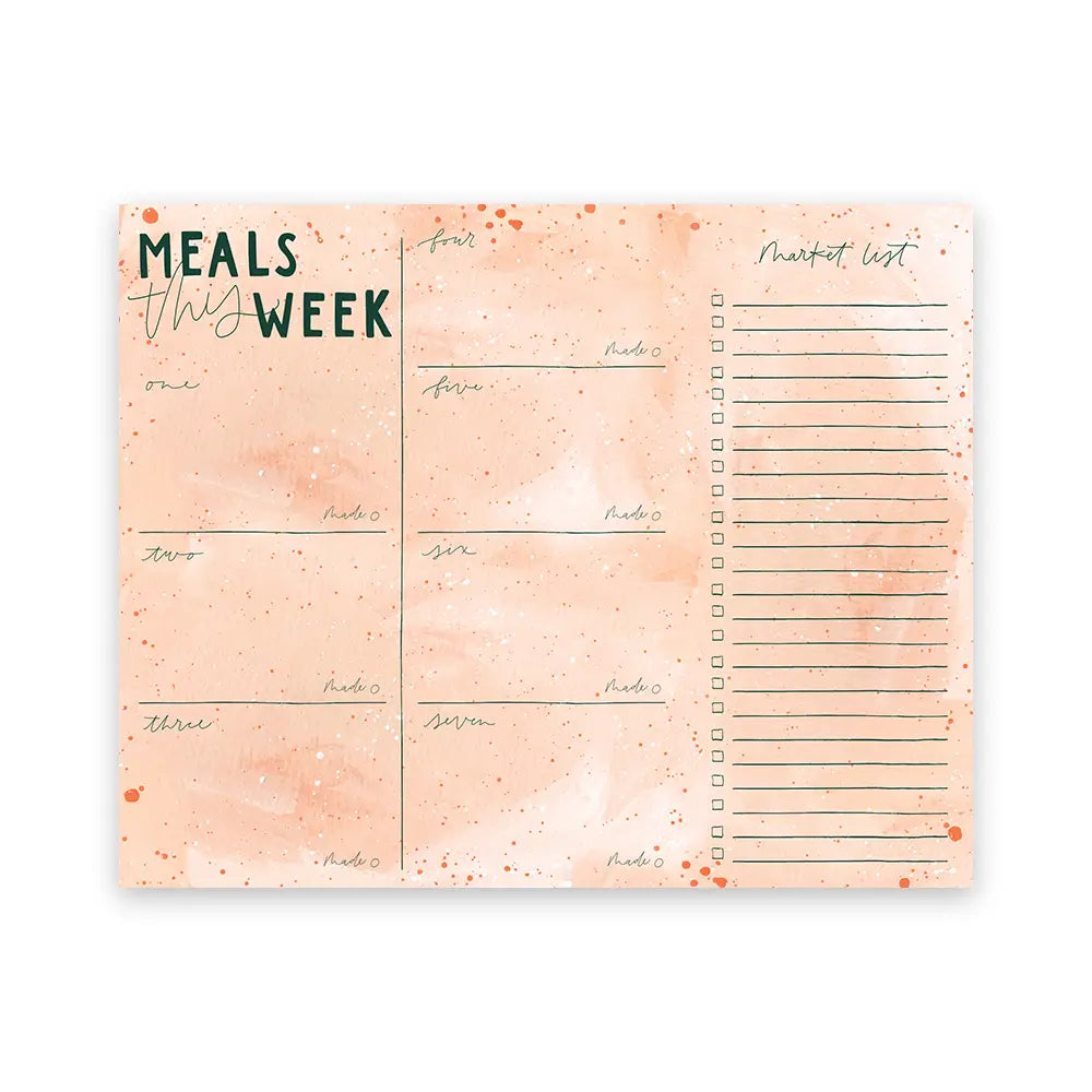 Weekly Meal Notepad- Speckled Zinnia