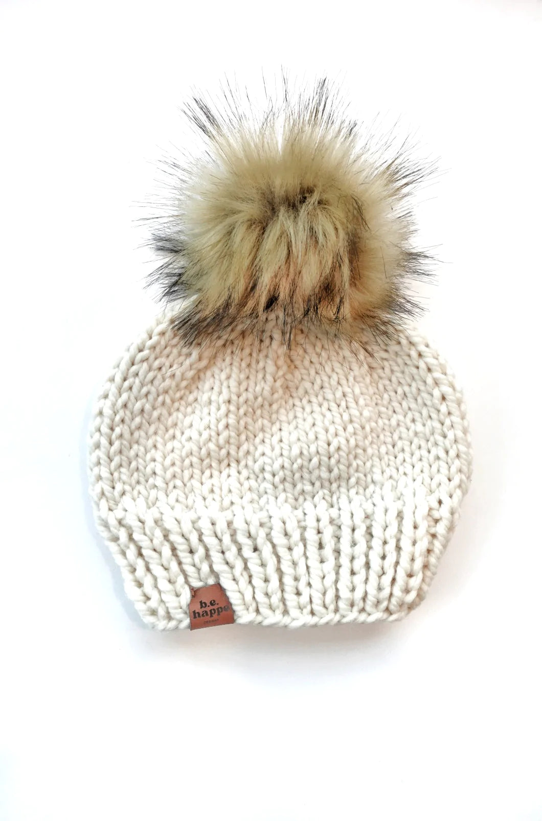 B.E. Happe Solid Knit Hat - Off White