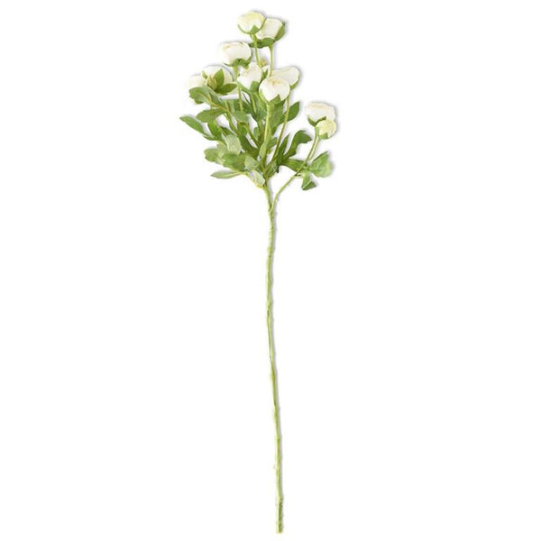 22 inch White Mini Ranunculus Spray