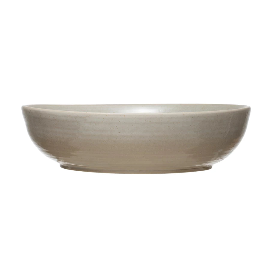 Stoneware Serving Bowl with Reactive Glaze
