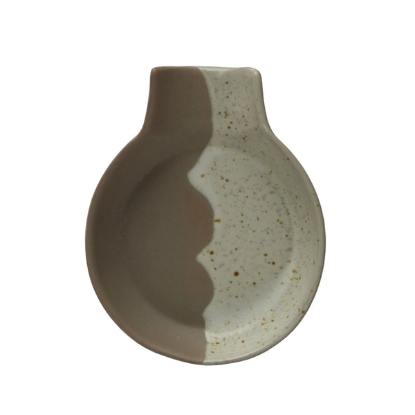 Stoneware Spoon Rest, Reactive Glaze